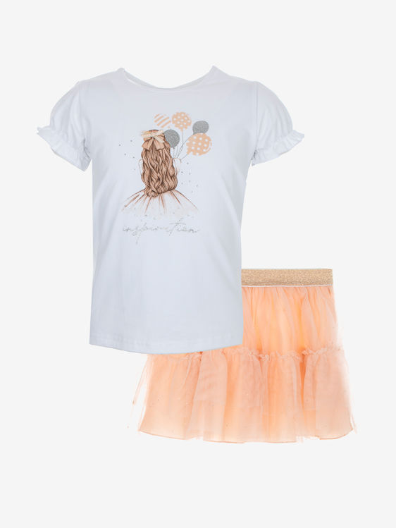 Picture of ND7569 GIRLS TWO PIECE SET WITH TUTU SKIRT